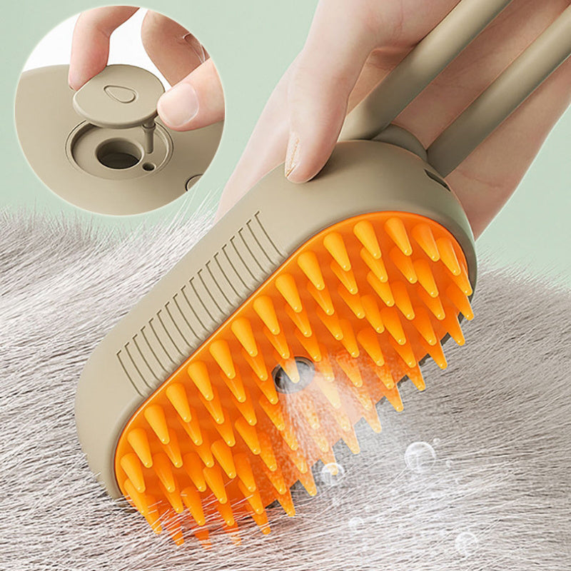 Petdom 3-in-1 Electric Steam Pet Brush – Groom, Detangle & Remove Pet Hair for Cats & Dogs