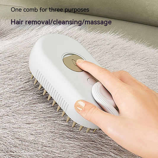 Petdom 3-in-1 Electric Steam Pet Brush – Groom, Detangle & Remove Pet Hair for Cats & Dogs