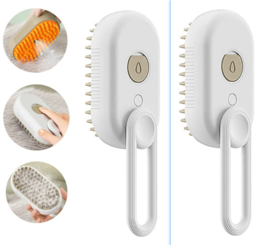 Petdom 3-in-1 Electric Steam Pet Brush – Groom, Detangle & Remove Pet Hair for Cats & Dogs